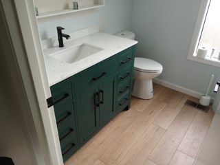 Bathroom vanity installation after