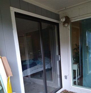 Sliding glass door replacement before
