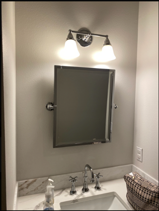Bathroom mirror install in West Linn after