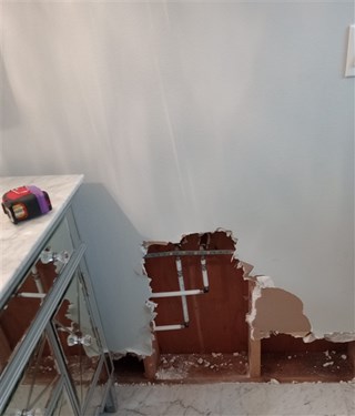 Drywall patch water damage in Tualatin before