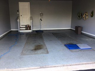 Garage floor painting in Perkasie PA Before