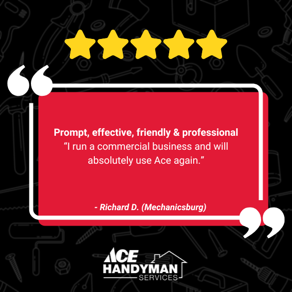 Commercial handyman service completed promptly and professionally in Harrisburg business.