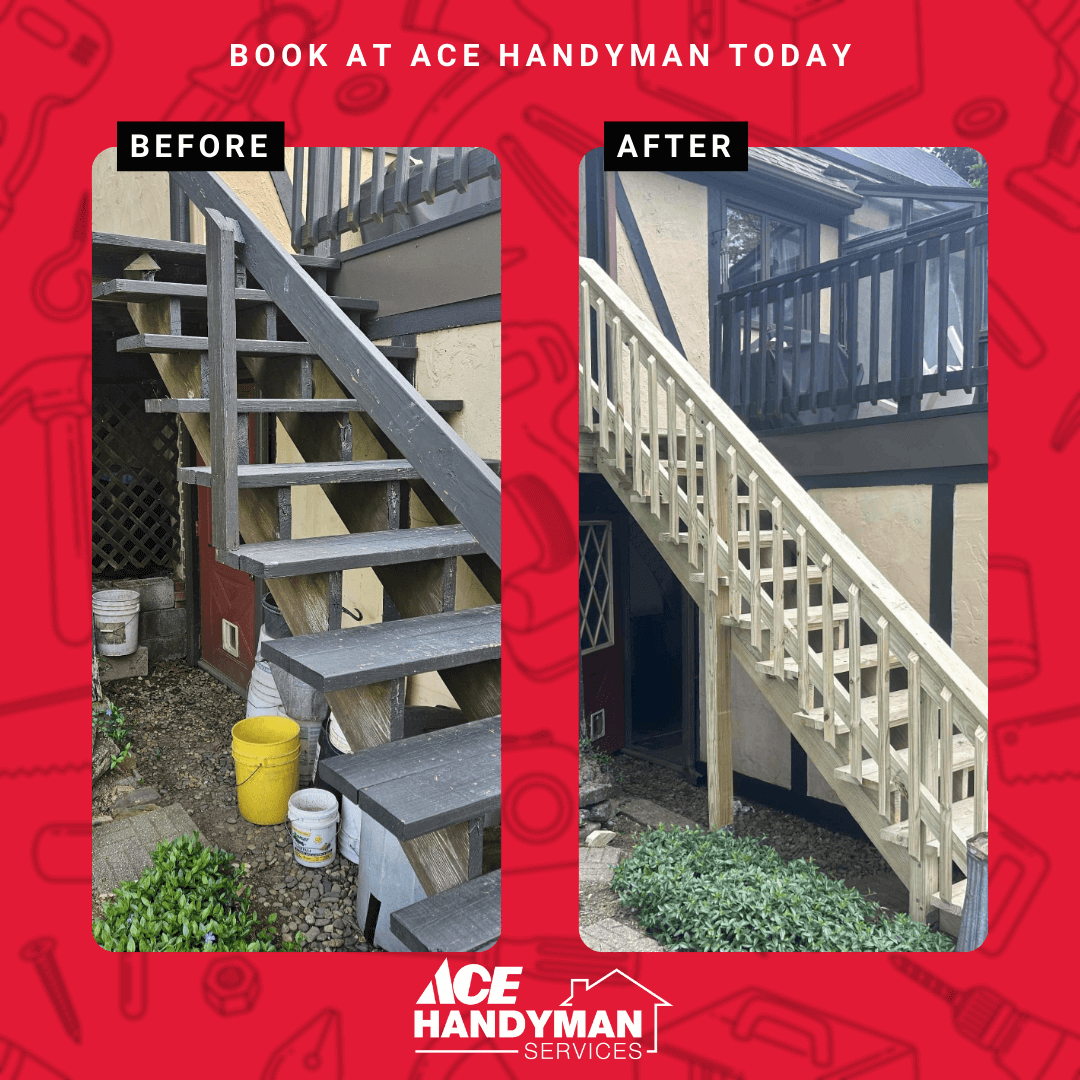 Deck stairs replaced with new ones in Hummelstown. 