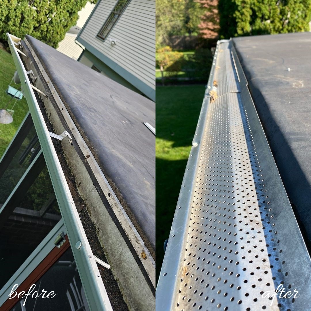 Gutter and guards reinstalled on a home in Mechanicsburg. Gutter and guards reinstalled on a home in Mechanicsburg.