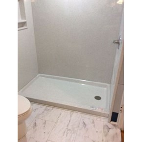 Ace Handyman Services Wilkes-Barre and Scranton Installed an Onyx Shower Base and Wall Surround in Wyoming, PA