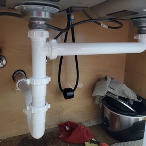 Ace Handyman Services Wilkes-Barre and Scranton Installed New Double Bowl Sink and Trap in Wilkes-Barre, PA