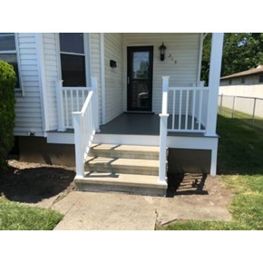 Ace Handyman Services Wilkes-Barre and Scranton Constructed a New Front Porch with PVC Handrails in West Pittston, PA