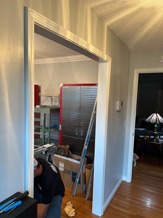 Custom Cherrywood Door Install Before