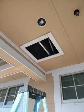 Crawl space cover before, Pawleys Island, SC