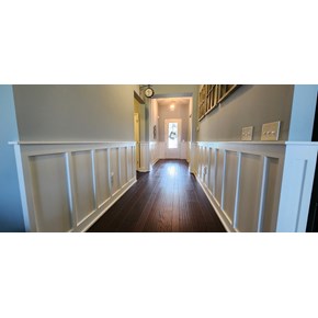 Wainscot added to walls in Myrtle Beach