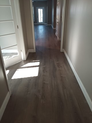 Flooring, trim, and painting after.