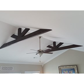 Built and installed decorative beams in living room in Galivants Ferry, SC.