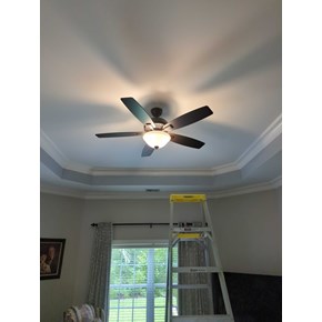 Ceiling fan installation.