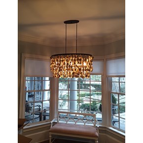 Clam shell hanging light fixture install in Georgetown SC