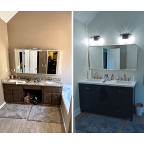 Bathroom Renovation - Vanity and Mirror replacement in Duncan, SC