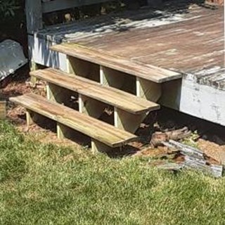 Porch stairs after