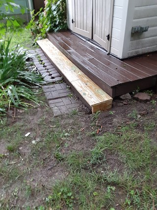 Shed stairs after
