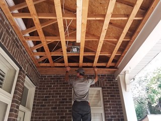 Tongue & Groove Ceiling Ace Handyman Services West Nashville - Before