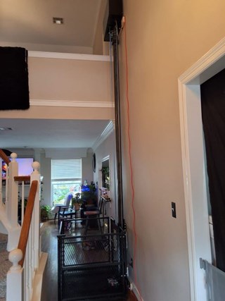 Completed residential vertical lift installation
