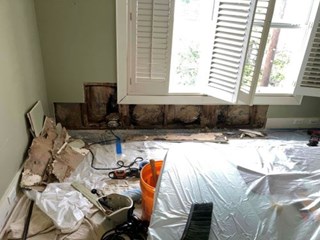 Damaged Drywall and Baseboard Removal