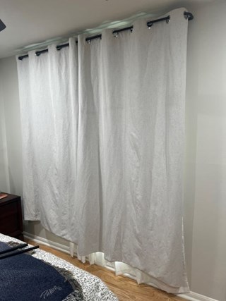 Double Curtain Rod & Curtains Installed