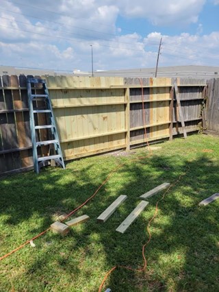 Fence Panel & Post Repair (Reattach 4x4 Post) After