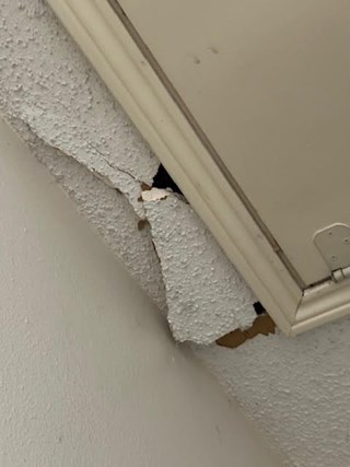 Ceiling Drywall Repair Before,  Flower Mound, TX