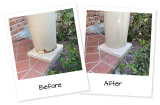 Ace Handyman Services Fort Bend County Pillar Before & After