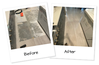 Ace Handyman Services Fort Bend County Tile Level Before & After