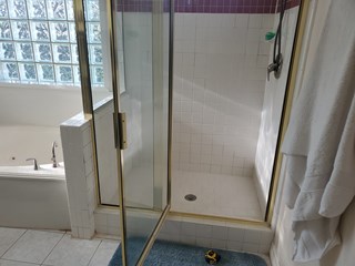before, shower remodel, glass shower, Mansfield, TX