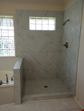 after, shower remodel. glass shower, Mansfield, TX