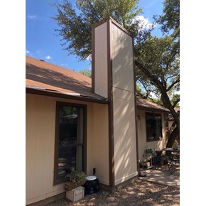 Replacing water damaged trim on chimney in New Braunfels, TX Replacing water damaged trim on chimney in New Braunfels, TX