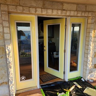 After exterior door paint on entry way in New Braunfels, TX