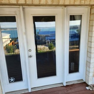 Before exterior door paint on entry way in New Braunfels, TX