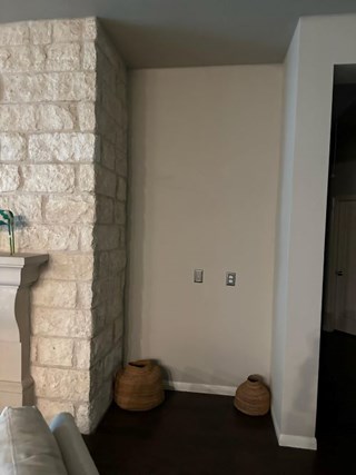Before custom built floating shelves in San Marcos, TX