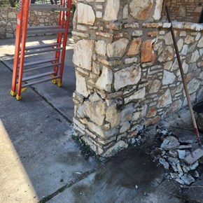 Replaced broken stones on pillar in Bulverde, TX