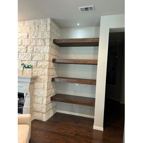 Custom built floating shelves in San Marcos, TX Custom built floating shelves in San Marcos, TX