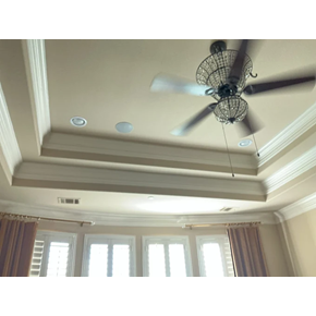 Crown molding installation and ceiling fan replacement in McKinney, Texas Crown molding installation and ceiling fan replacement in McKinney, Texas