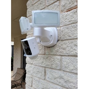 Exterior security device motion detector light fixture installation service