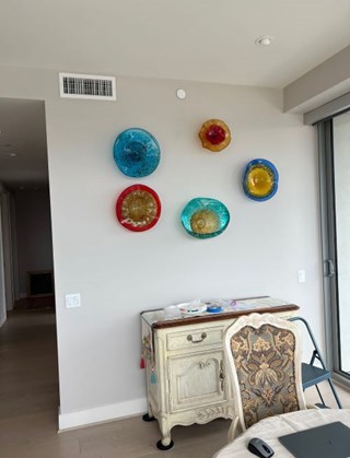 Art Glass Piece Installation.