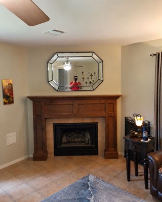 Completed Fireplace Mirror Installation