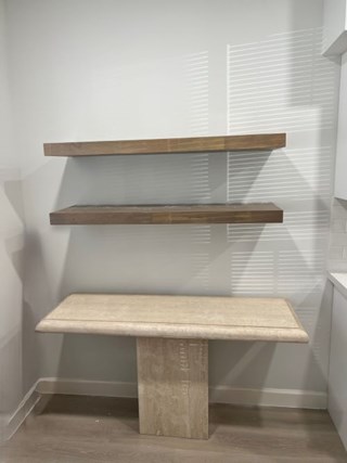 nstalled Two Floating Shelves