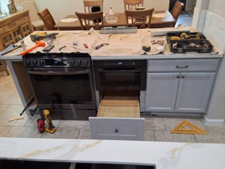 Kitchen Cabinet Modification & Drawer Repair Before