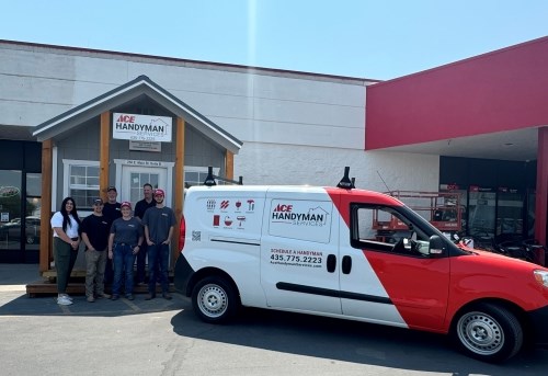 Ace Handyman Services Northwest Utah team with work van