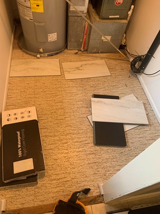 Utility room floor before Haymarket