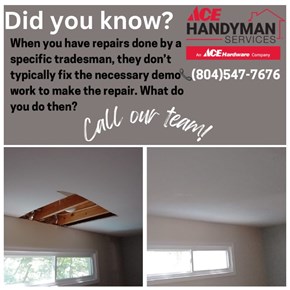 ACE Handyman Services drywall ceiling repair