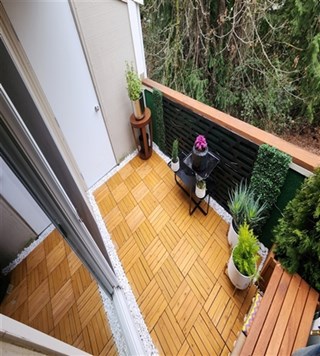 After exterior space apartment balcony deck refresh