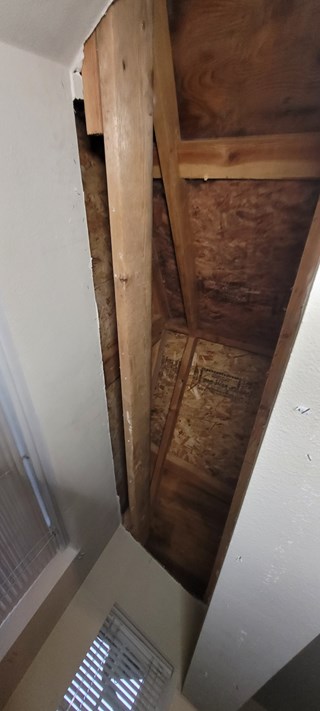 Before drywall repair by Ace Handyman Services in Gig Harbor, WA.
