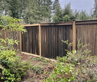 After, Broken backyard fence repair Poulsbo WA.