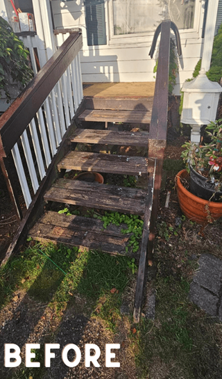 Before Step Repair by Ace Handyman Services in Bremerton, WA.